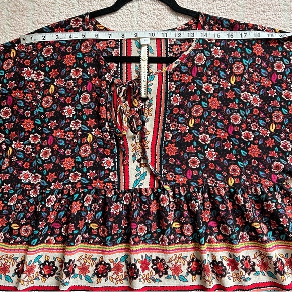 Uncle Frank Boho Floral Dress Size Large Bohemian Fall Autumn Dress Knee Length - Picture 5 of 11